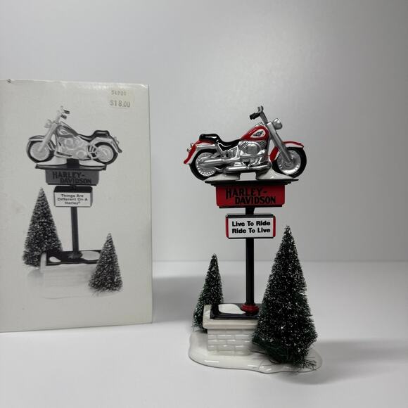 NIB • 1997 Department 56 Harley Davidson Snow Village - Picture 8 of 12